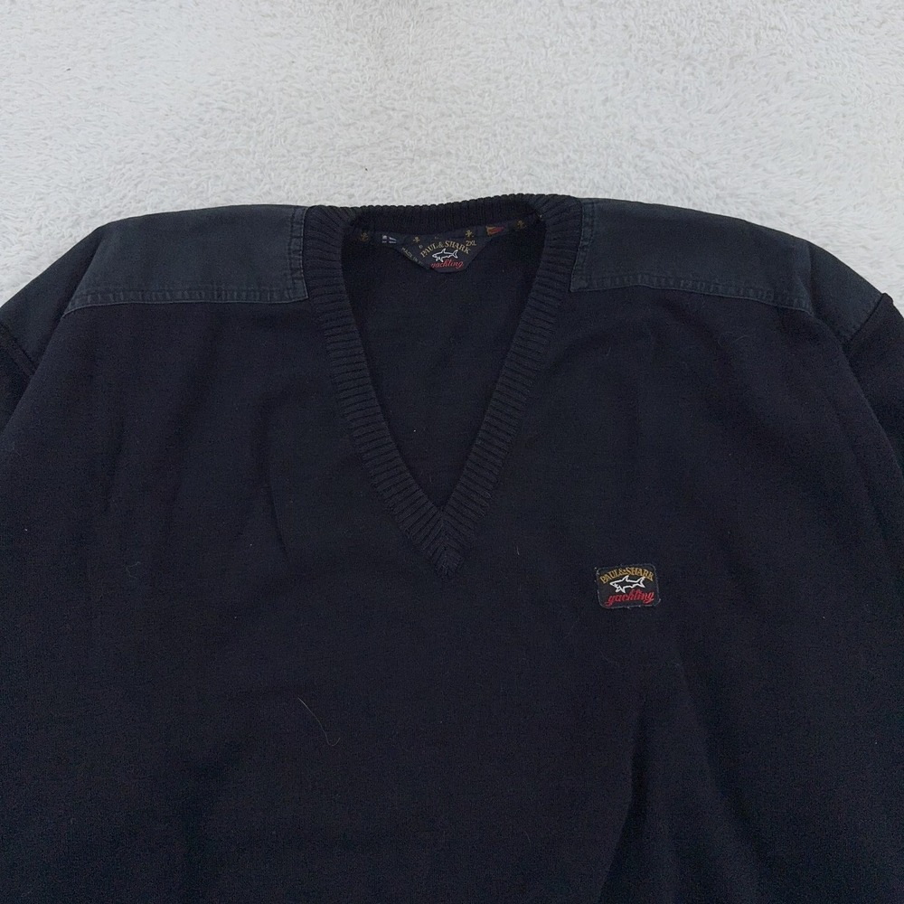 Paul & Shark Sweater FITS L/XL‎ Wool Shoulder Patch Pullover Made Italy Yachting